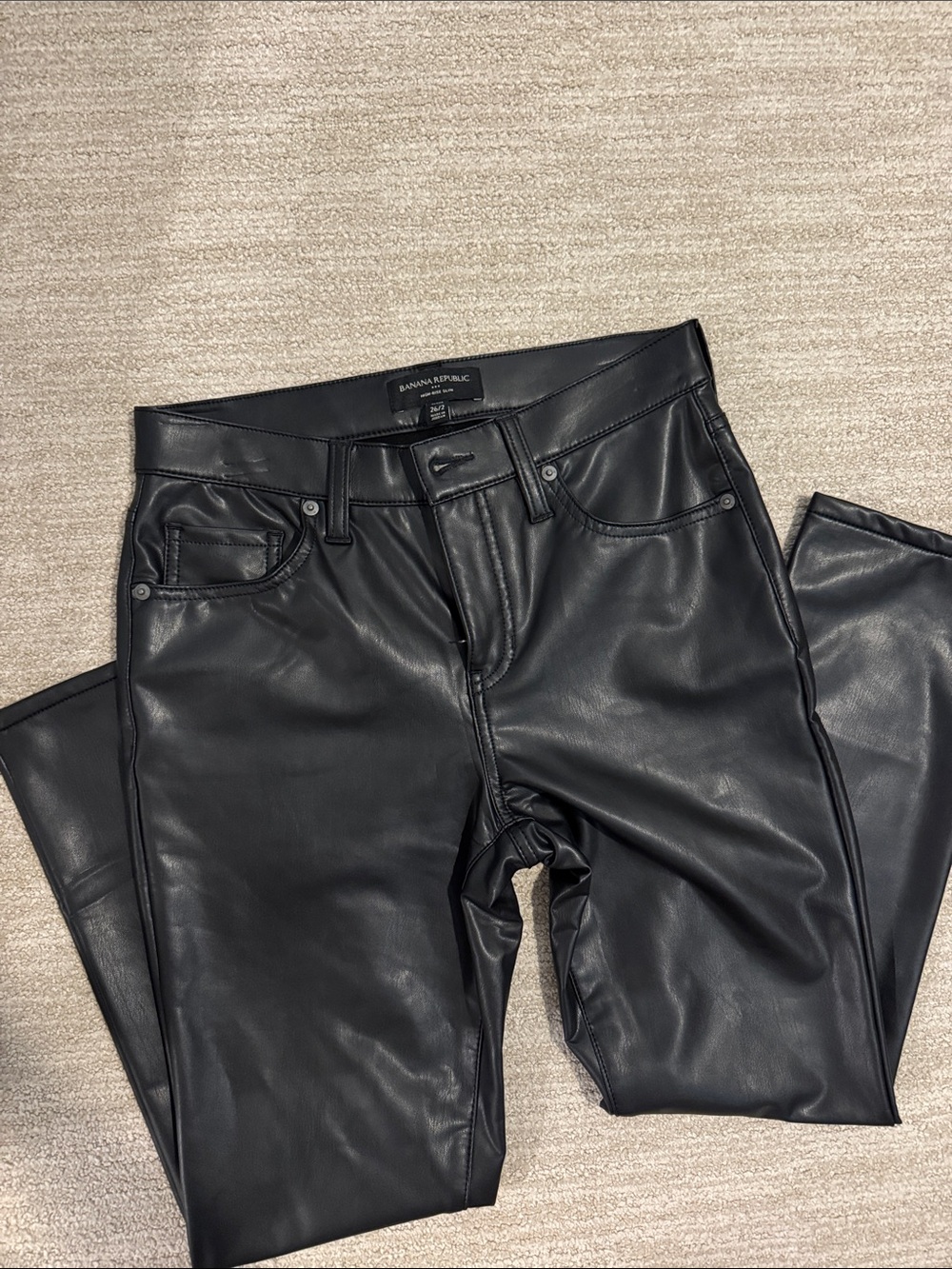 Banana Republic Black Faux Leather Skinny Jeans